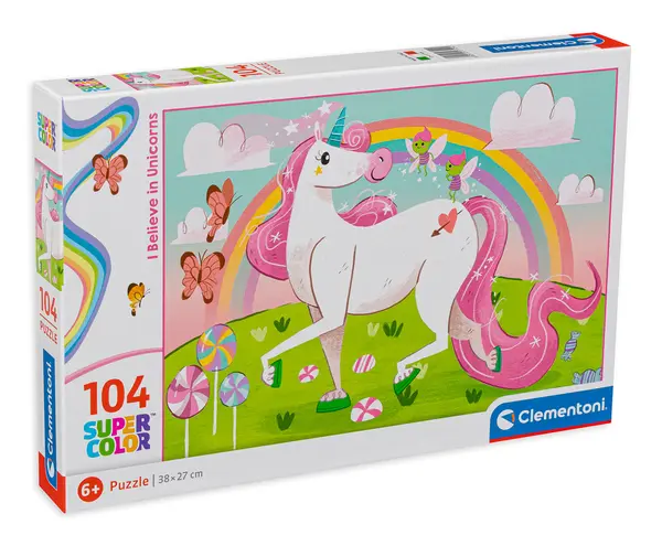 Puzzle Clementoni din 104 de piese - Eu cred in unicorni