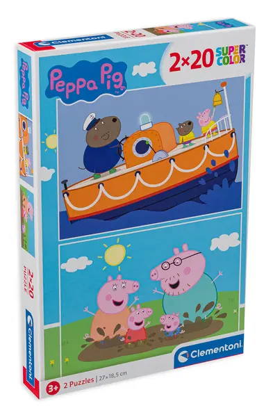 Puzzle Clementoni din 2 x 20 de piese - Porcul Peppa