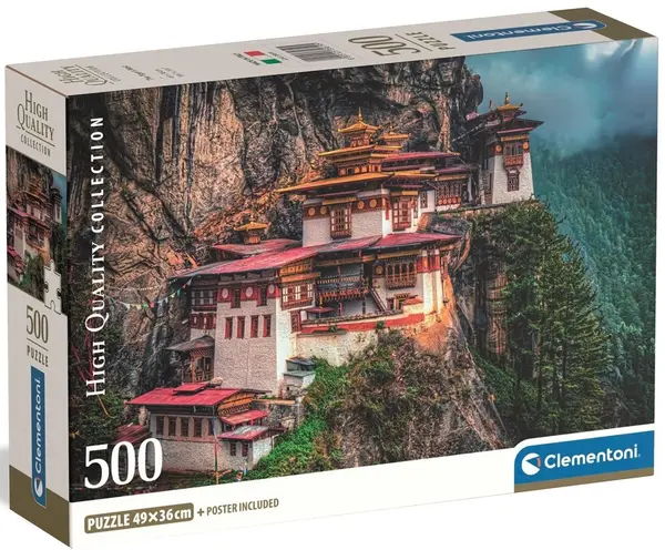Puzzle Clementoni din 500 de piese - Mănăstirea budistă „Cuibul tigrului”