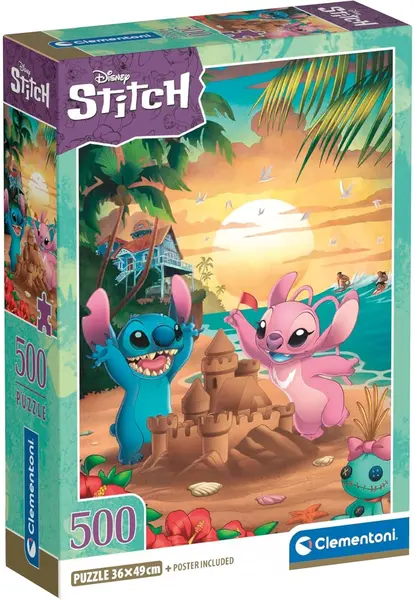 Puzzle Clementoni din 500 piese - Distracția de vară a lui Stitch și Angel