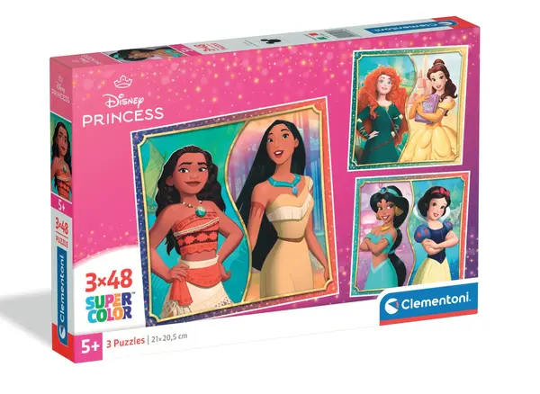 Puzzle Clementoni, Disney Princess, 3 x 48 piese