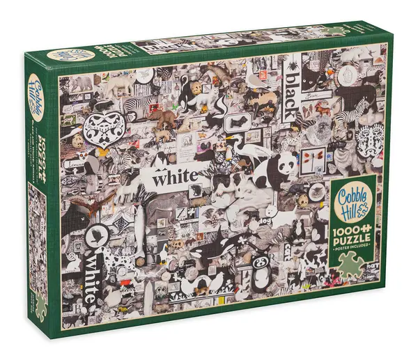 Puzzle Cobble Hill din 1000 de piese - Animale alb-negru, Shelley Davis
