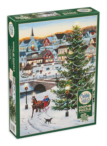 Puzzle Cobble Hill din 1000 de piese - Bradul de Craciun taranesc