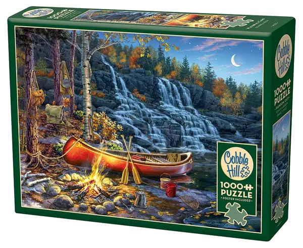 Puzzle Cobble Hill din 1000 de piese - Camping la cascadă