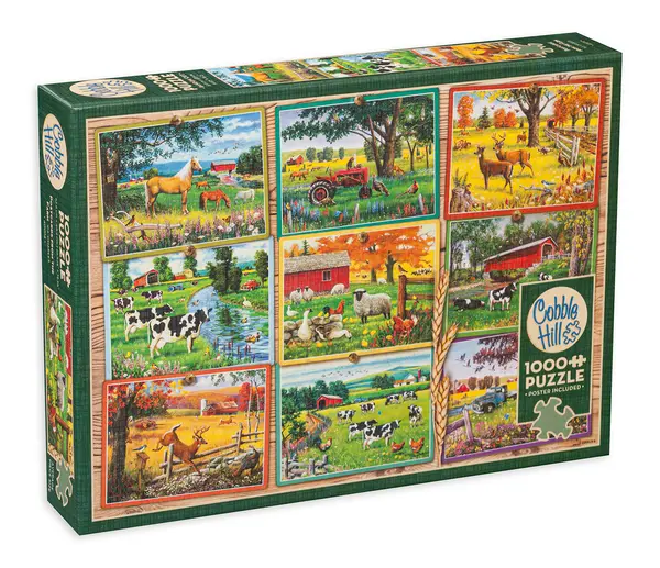 Puzzle Cobble Hill din 1000 de piese - Cărți poștale de la fermă