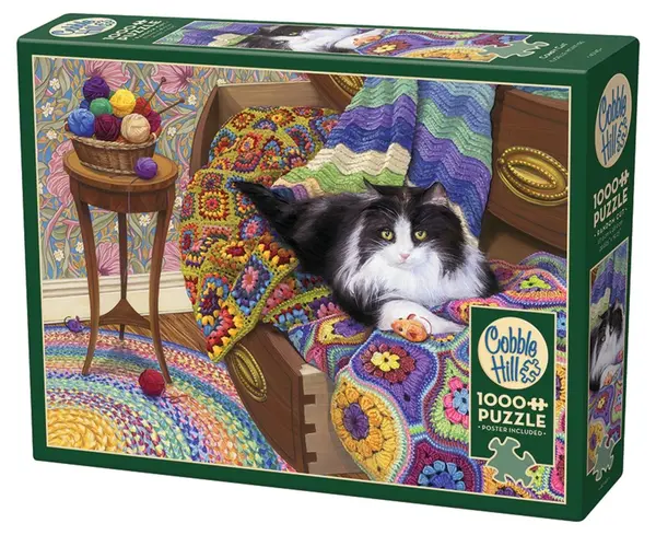 Puzzle Cobble Hill din 1000 de piese - Confortul pisicii