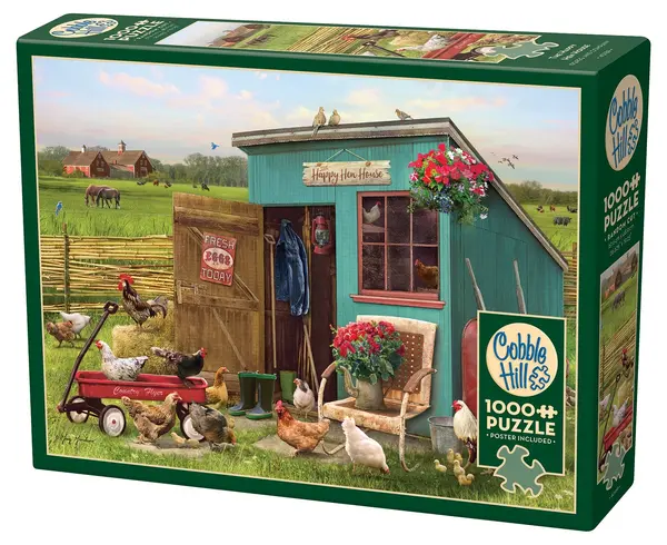 Puzzle Cobble Hill din 1000 de piese - Cotcodăcelul fericit