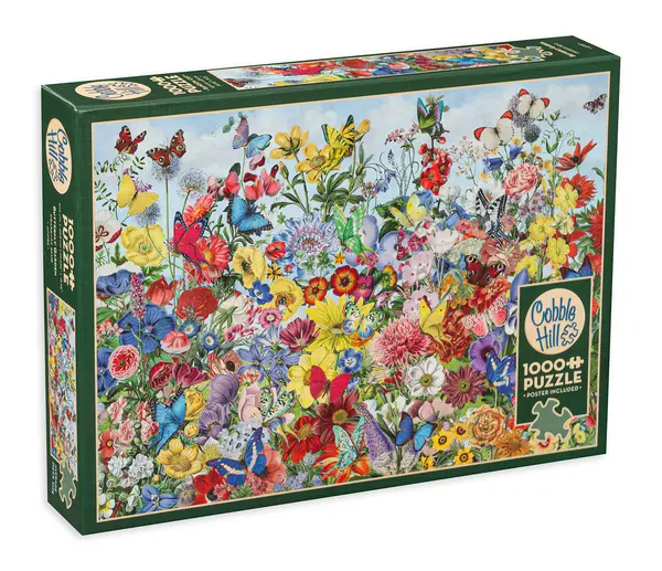 Puzzle Cobble Hill din 1000 de piese - Gradina cu fluturi, Barbara Behr