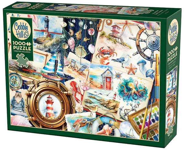 Puzzle Cobble Hill din 1000 de piese - Schițe de pe malul mării