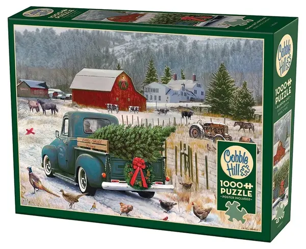 Puzzle Cobble Hill din 1000 piese - Acasă de Crăciun