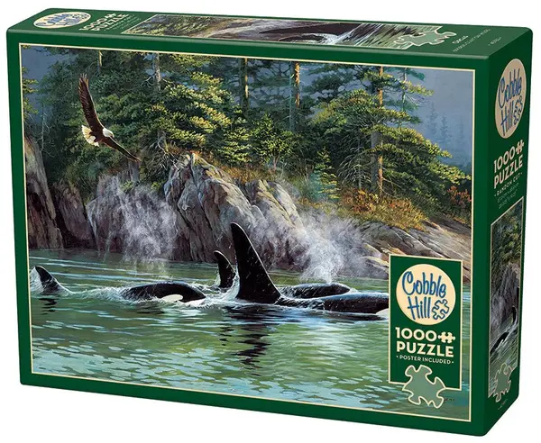Puzzle Cobble Hill din 1000 piese - Balene ucigașe
