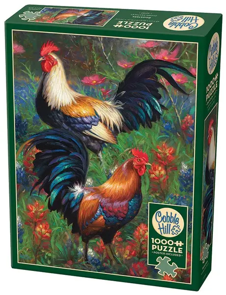 Puzzle Cobble Hill din 1000 piese - Cocoși
