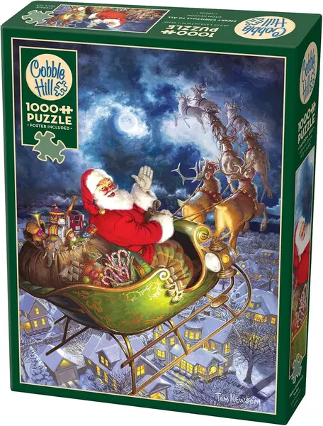 Puzzle Cobble Hill din 1000 piese - Crăciun fericit tuturor