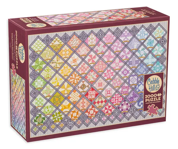 Puzzle Cobble Hill din 2000 de piese - Patru modele de pături