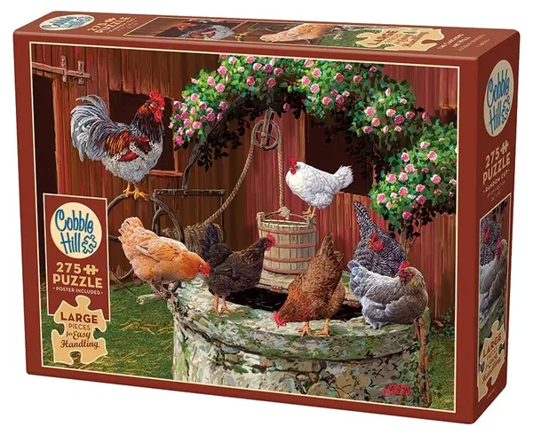 Puzzle Cobble Hill din 275 piese - Găini fericite