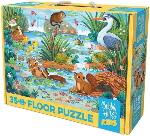 Puzzle Cobble Hill din 35 de piese - Castorul și prietenii