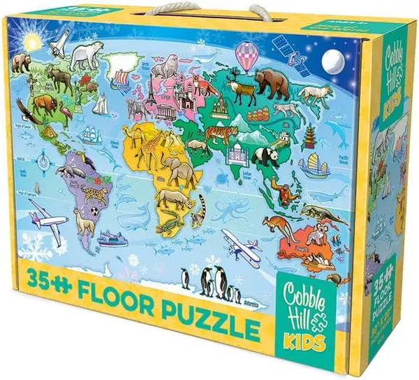 Puzzle Cobble Hill din 35 de piese - Harta lumii