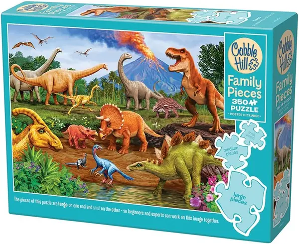 Puzzle Cobble Hill din 350 de piese XXL - Dinozauri