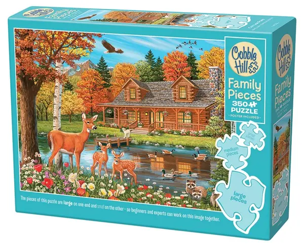 Puzzle Cobble Hill din 350 de piese XXL - Lacul de lângă vila