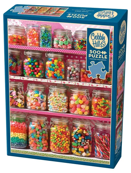 Puzzle Cobble Hill din 500 de piese - Dulciuri tentante pe raft