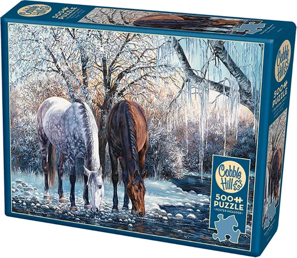 Puzzle Cobble Hill din 500 de piese - La marginea pârâului înzăpezit