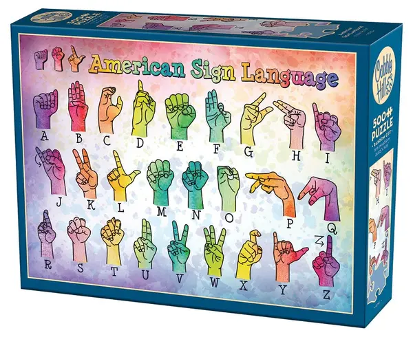 Puzzle Cobble Hill din 500 de piese - Limbajul semnelor american