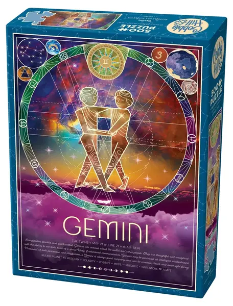 Puzzle Cobble Hill din 500 de piese - Zodiac: Gemeni