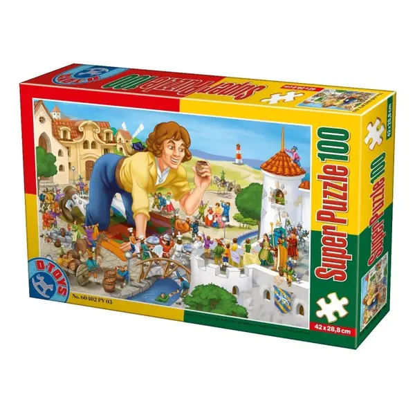 Puzzle Copii, Basme: Calatoriile lui Gulliver, 100 Piese, D-toys