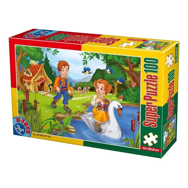 Puzzle Copii, Basme: Hansel si Gretel, 100 Piese, D-toys