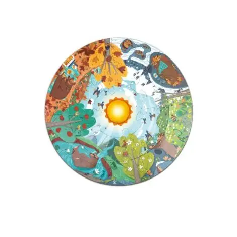 Puzzle copii cu anotimpurile, lumini led (17 piese)