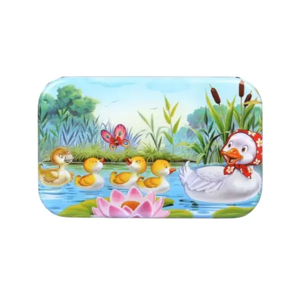 Puzzle cu 60 piese în cutie metalică - Rațe