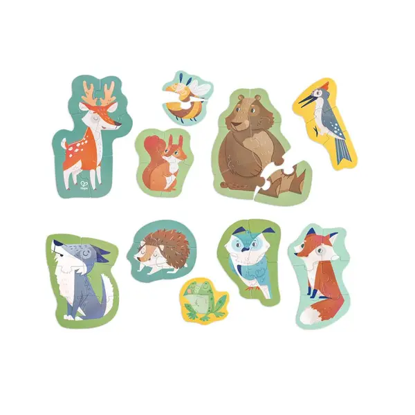 Puzzle cu animale salbatice Hape Forest Friends 40 piese