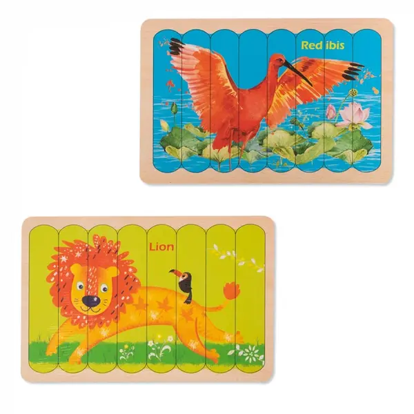 Puzzle cu Benzi de Potrivire cu Doua Fete