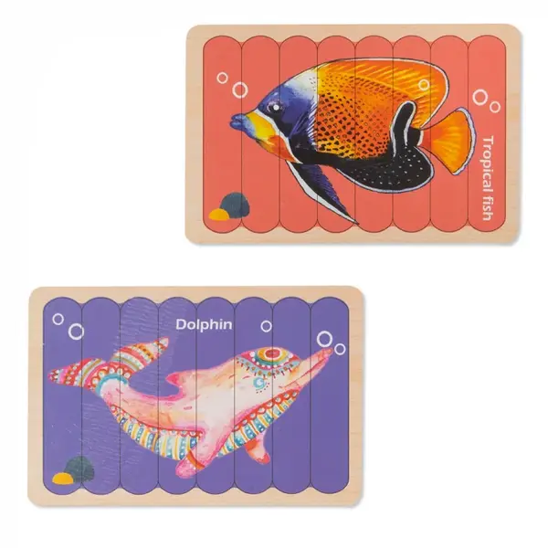 Puzzle cu Benzi de Potrivire cu Doua Fete