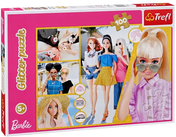Puzzle cu brocart Trefl din 100 de piese - Barbie