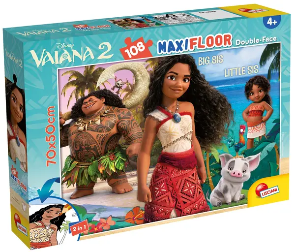 Puzzle cu două fețe Lisciani de colorat din 108 piese - Vitează Vayana 2