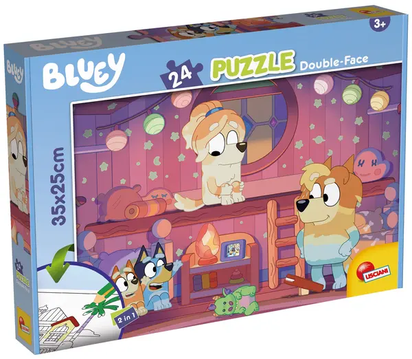 Puzzle cu două fețe Lisciani de colorat din 24 piese - Ora poveștii