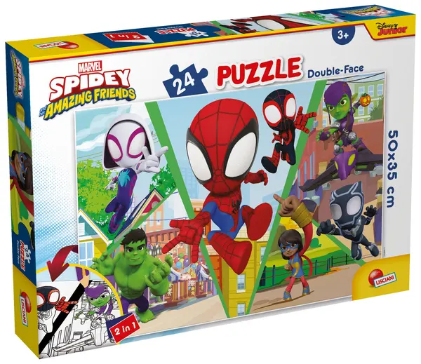 Puzzle cu două fețe Lisciani de colorat din 24 piese - Să ne provocăm!