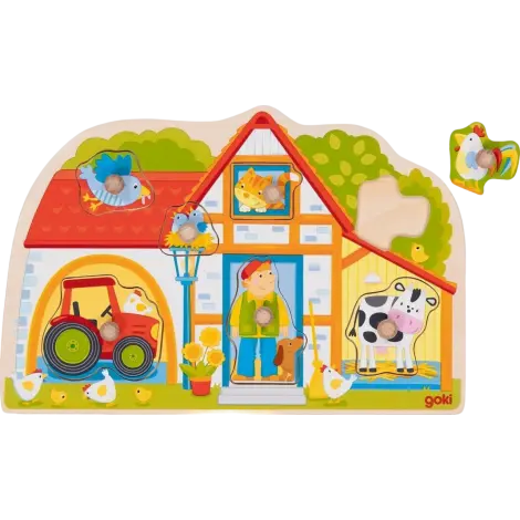 Puzzle cu piese mari, pentru bebe si toddler, Casuta fermierului