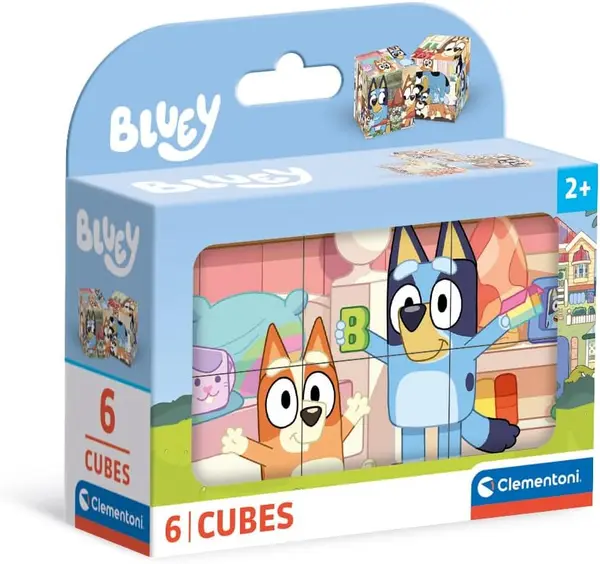 Puzzle cub Clementoni din 6 piese - Bluey