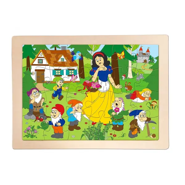 Puzzle din lemn , Alba ca Zapada, puzzle clasic pentru copii