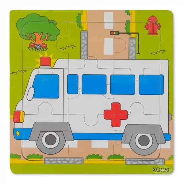 Puzzle din Lemn Ambulanta Montessori