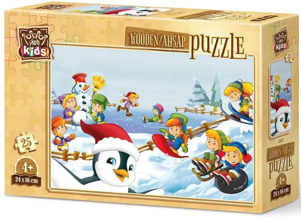 Puzzle din lemn Art Puzzle de 25 piese - Distractie de iarna