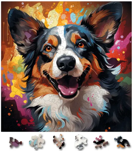 Puzzle din lemn - Cardigan Welsh Corgi 2 | Woodmix Puzzles