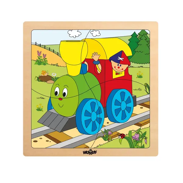 Puzzle din lemn cu butoni , Diverse imagini (4 piese)