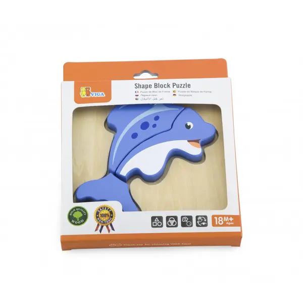 Puzzle din lemn - delfin, Viga