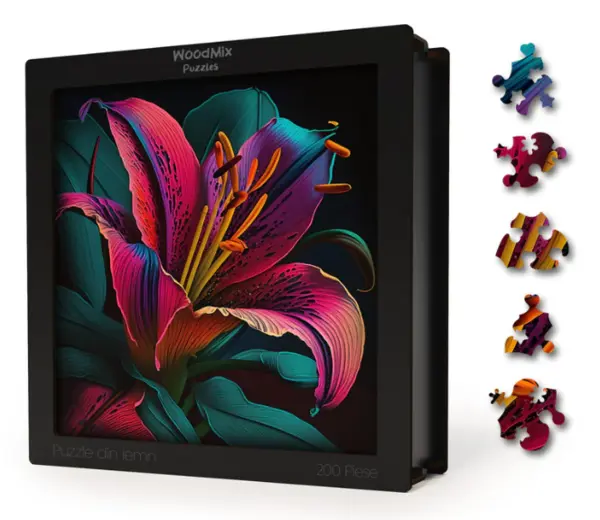 Puzzle din lemn - Flori - Oriental Lily | Woodmix Puzzles