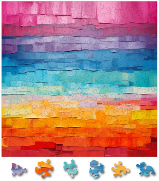 Puzzle din lemn - Gradient - Color Cascade Conundrum | Woodmix Puzzles