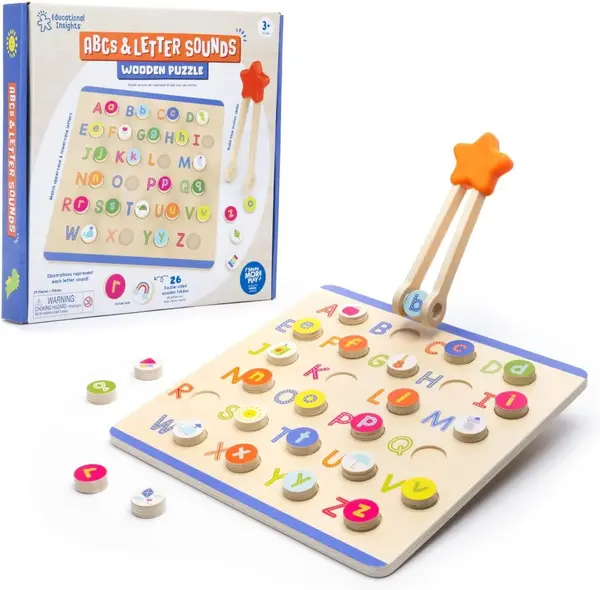 Puzzle din lemn - Litere sunete in lb. engleza