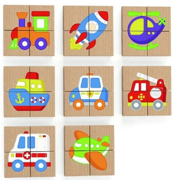 Puzzle din lemn - Magnetic Puzzle Block, 32 piese | Viga Toys